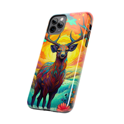 Vibrant Stag in Bloom – iPhone Case