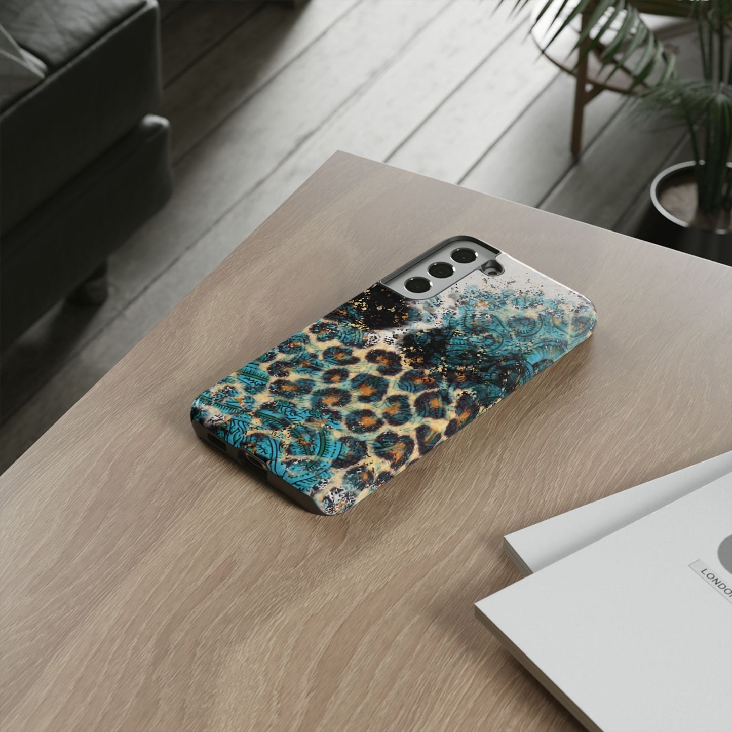 Turquoise Paisley Cowhide Leopard - Samsung Galaxy Series Case