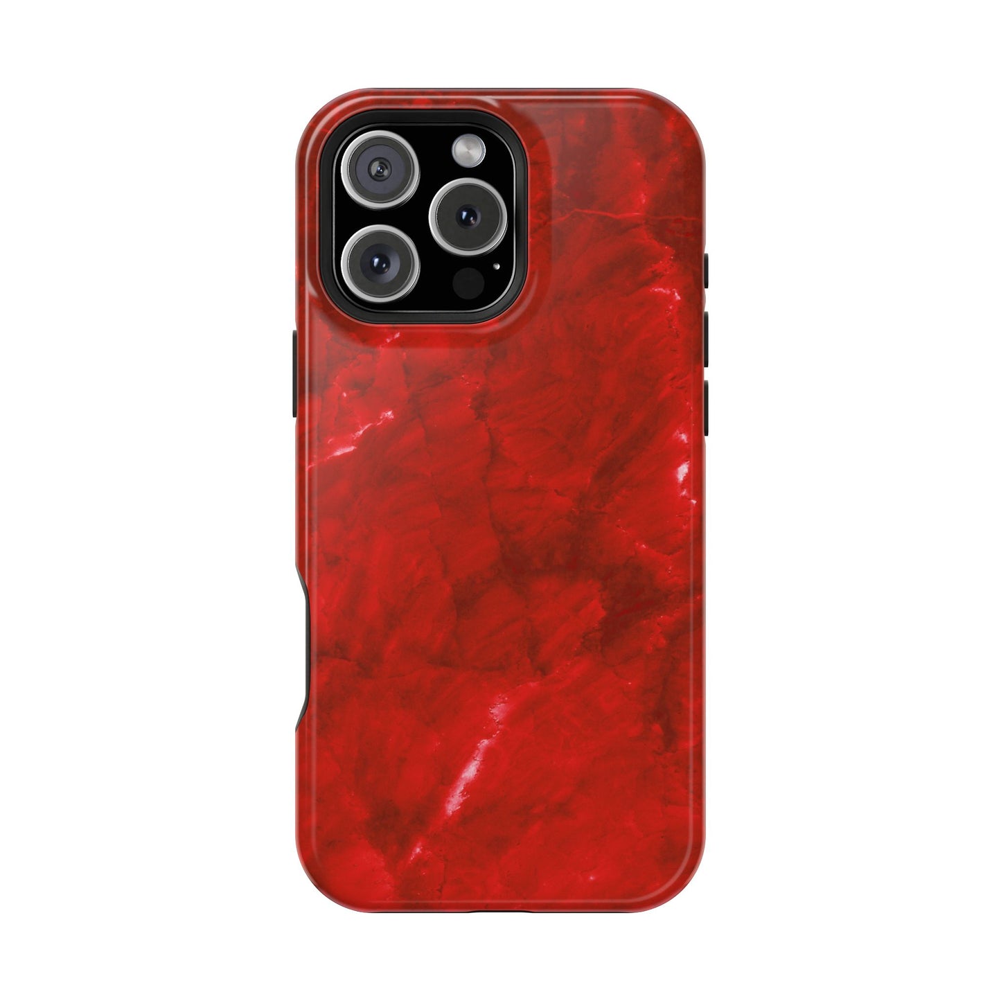 Bold Red Marble MagSafe iPhone Case – Luxe Design Meets Magnetic Precision