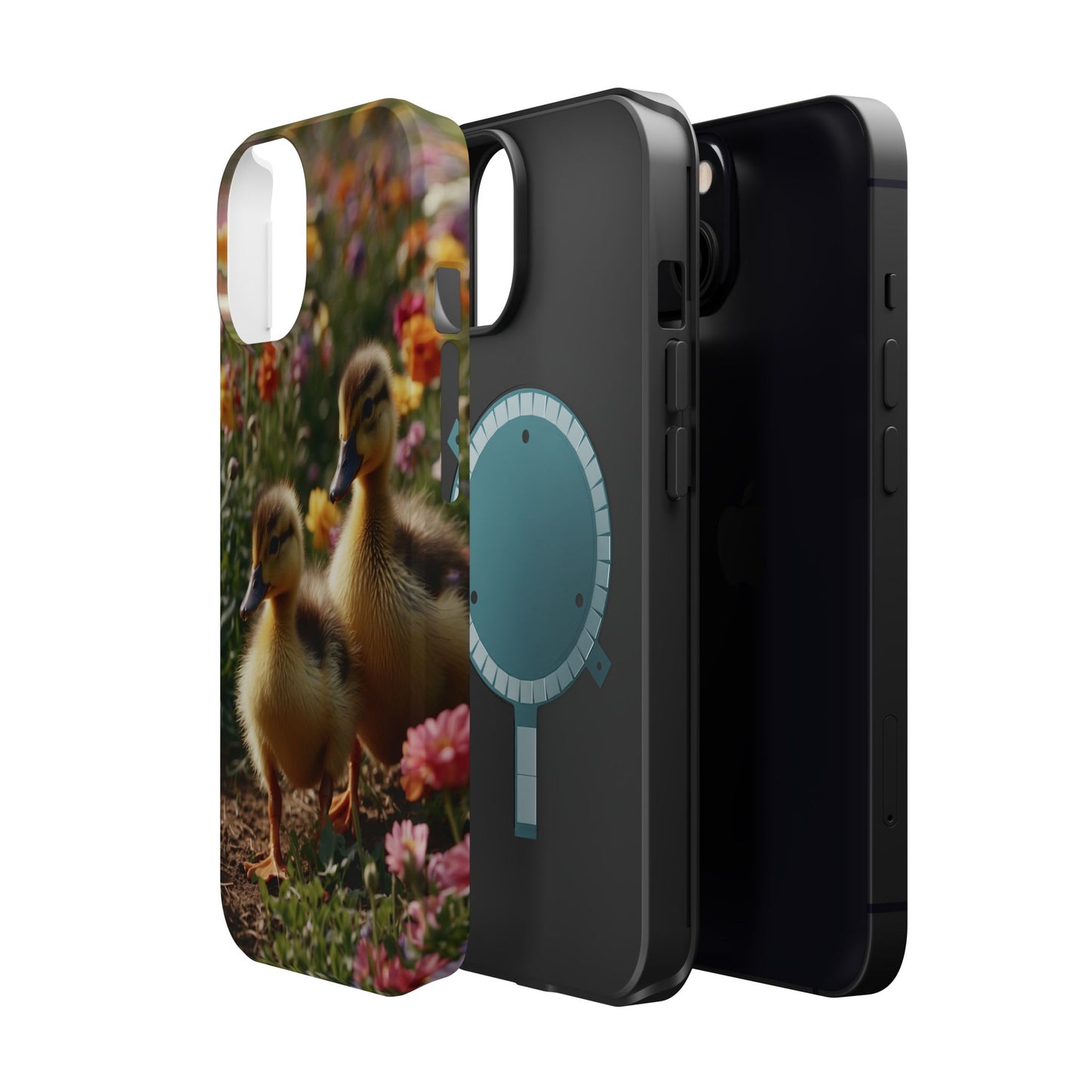 Charming Ducklings in Floral Garden - MagSafe iPhone Case