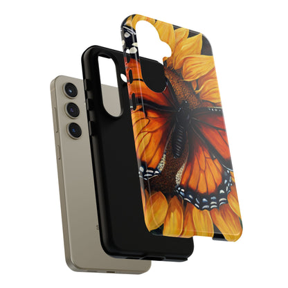 Monarch Butterfly & Sunflower Art – iPhone Case