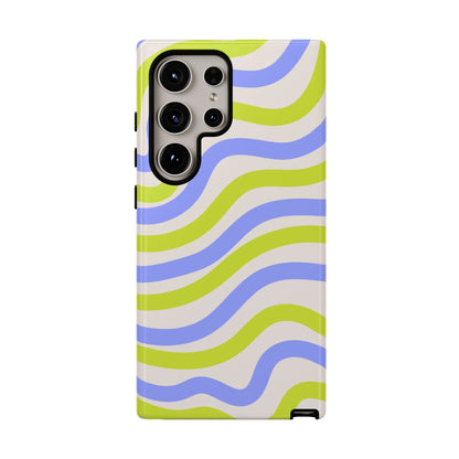 Neon Wave Samsung Galaxy Case – Bold Dual-Layer Protection with 70s-Inspired Vibe