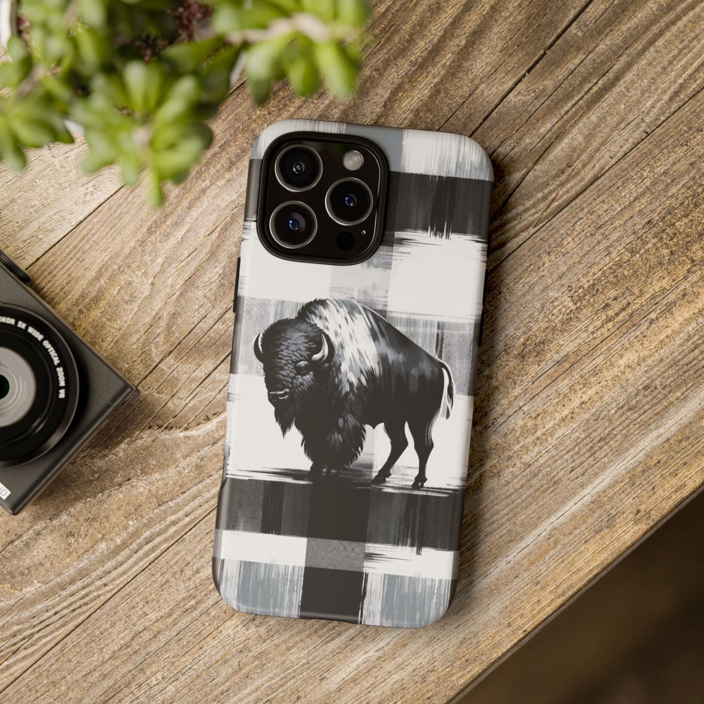 Black White Buffalo Plaid Phone Case!