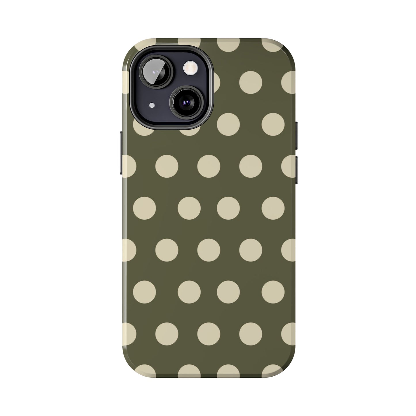 Vintage Green & Cream Polka Dots – iPhone Case