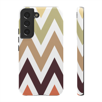 Earthy Chevron Samsung Galaxy Case – Boho-Inspired Design with Dual-Layer Protection