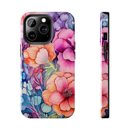 Bright Watercolor Floral Splash iPhone Series Case – Bold Artistic Design