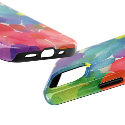 Rainbow Bloom Watercolor iPhone Case – Slim Design, Glossy Finish