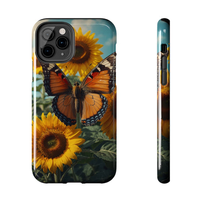 Vibrant Butterfly & Sunflower – iPhone Case