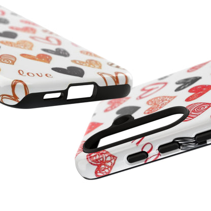 Samsung Galaxy Case: Hand-Drawn Hearts & Love