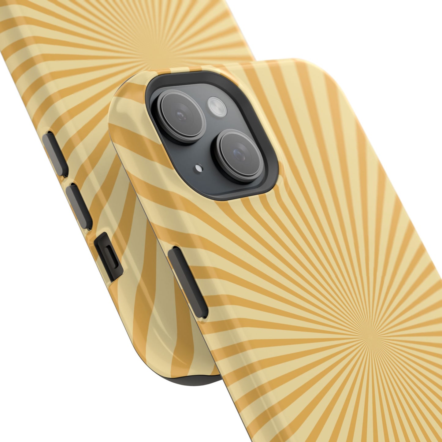 Golden Sunburst MagSafe  iPhone Case – Retro Radiant Design with Dual-Layer Protection