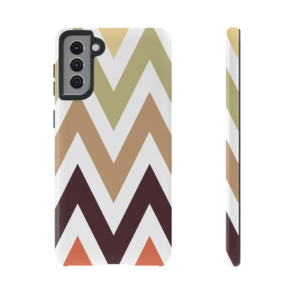 Earthy Chevron Samsung Galaxy Case – Boho-Inspired Design with Dual-Layer Protection