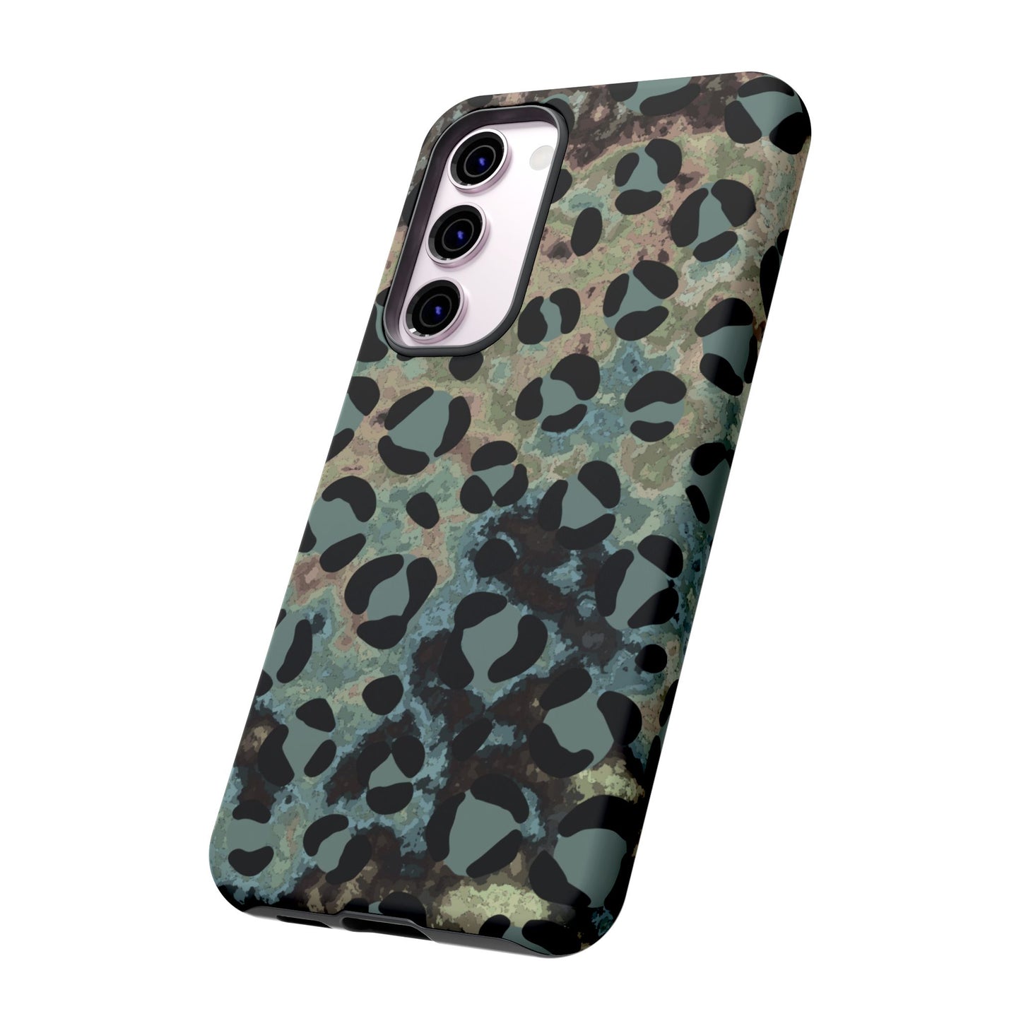 Moody Watercolor Leopard Print Tough Samsung Galaxy Case – Earthy Abstract Pattern with Dual-Layer Protection