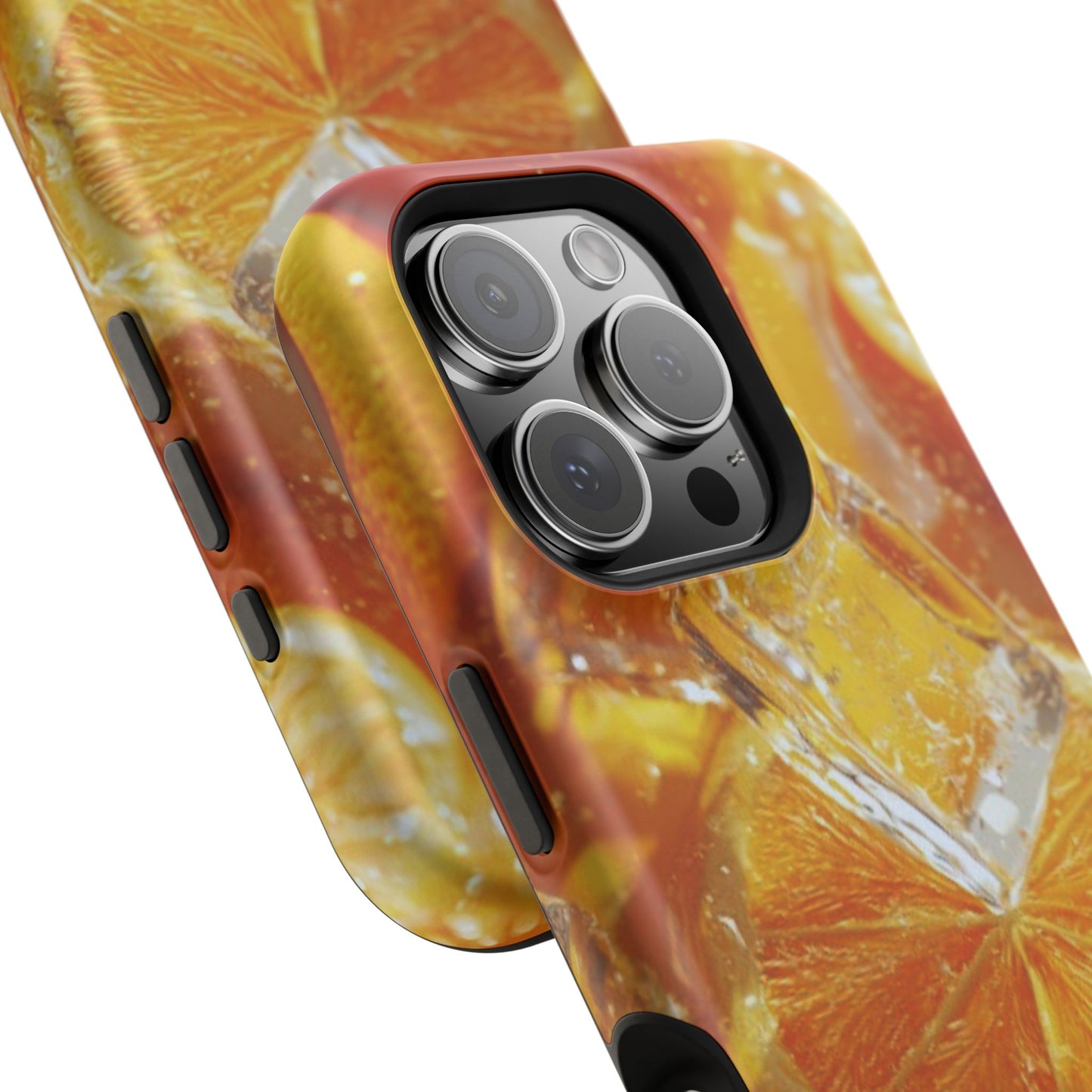 Citrus Orange Splash MagSafe iPhone Case – Dual-Layer Tough Protection, Vibrant Summer Design