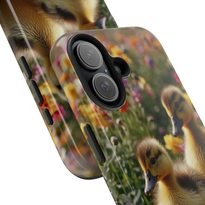 Charming Ducklings in Floral Garden - iPhone Case