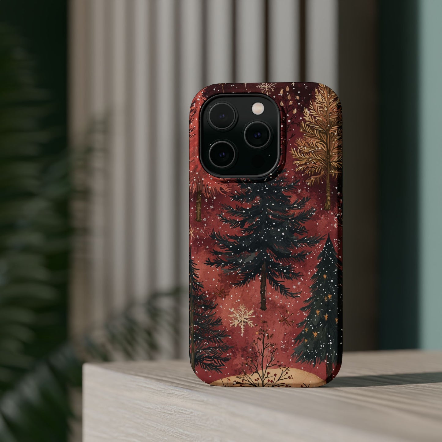 Rustic Red Winter Forest - MagSafe iPhone Series Case