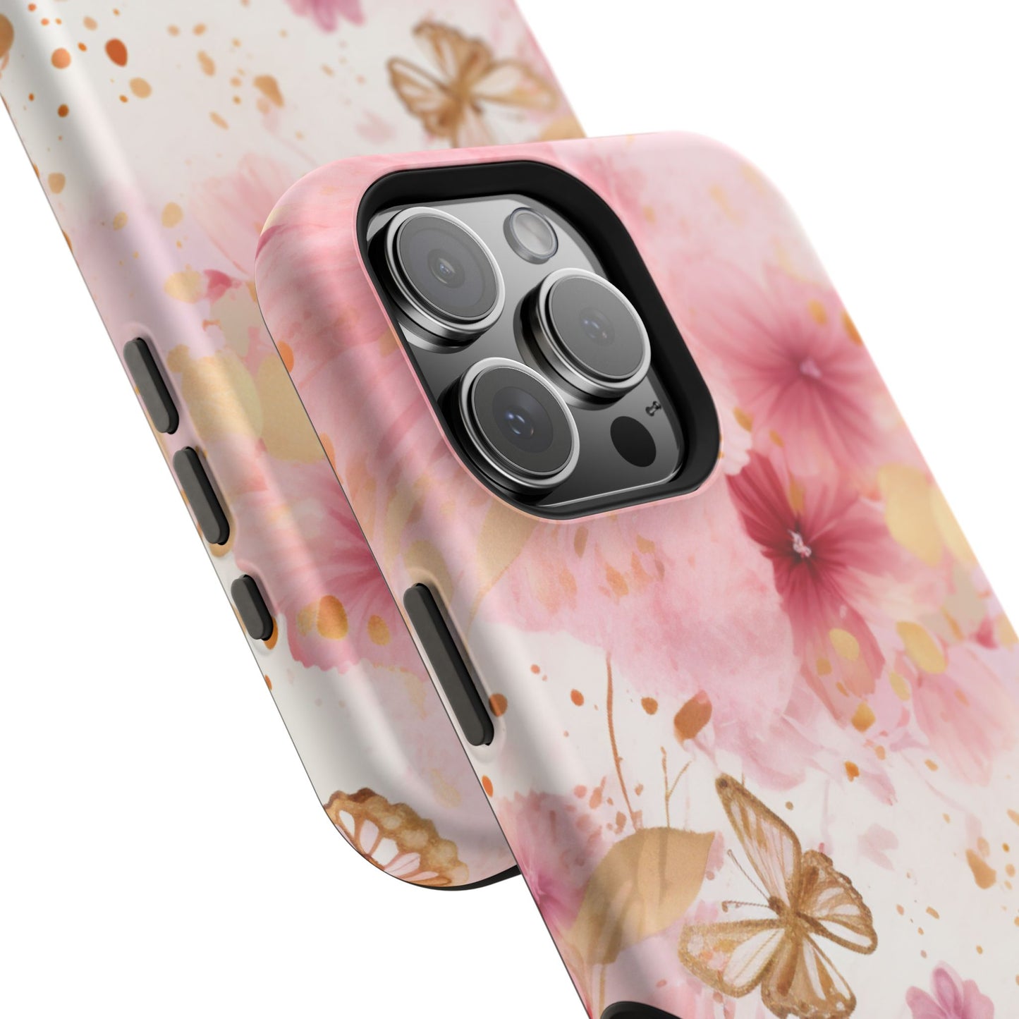 Blush Pink Floral Butterfly - MagSafe iPhone Case