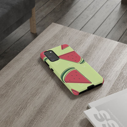 Watermelon Slice Samsung Galaxy Case – Fresh & Fun Design with Retro Geometric Pattern