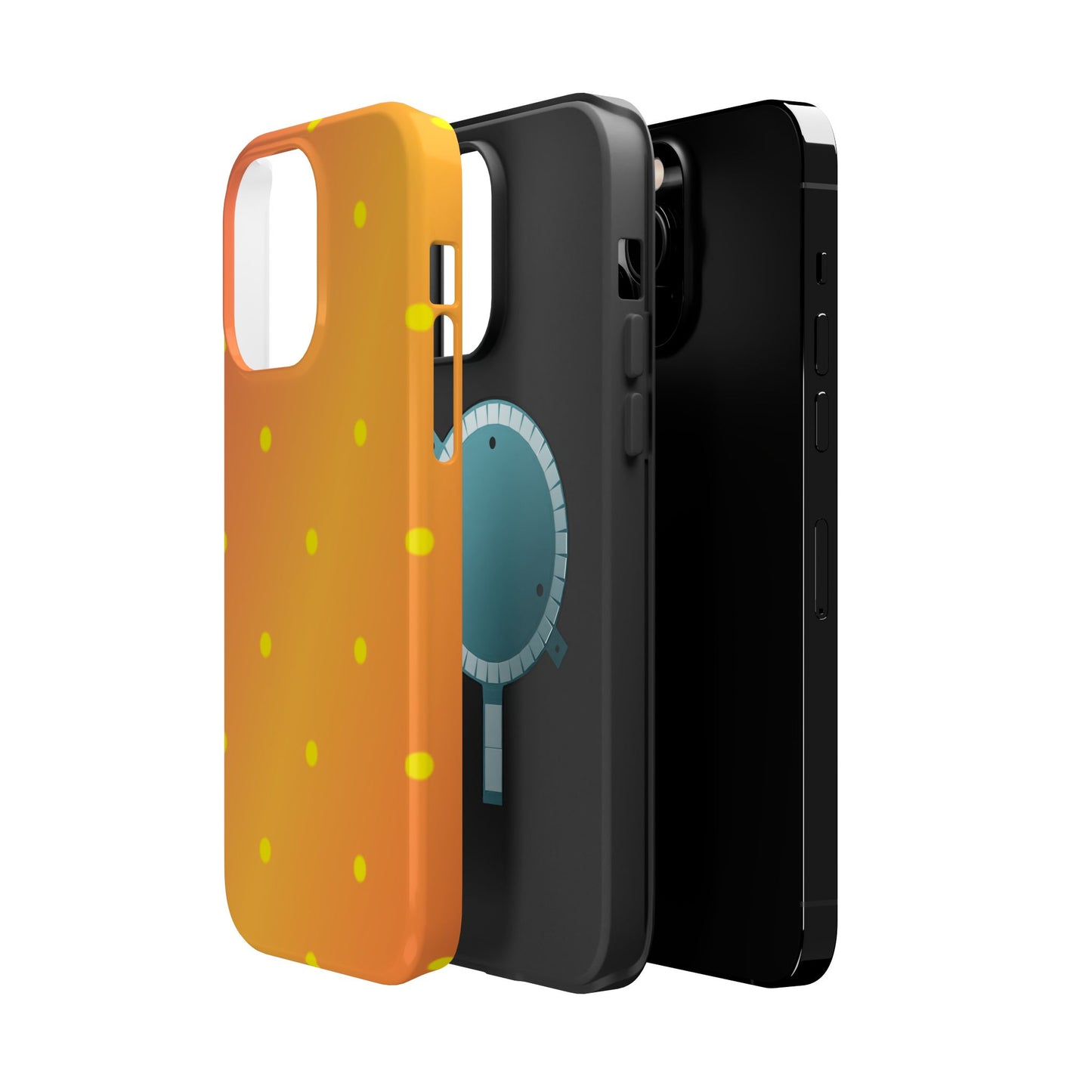 Sunset Gradient Polka Dots MagSafe iPhone Case – Shockproof, Matte Finish, Dual-Layer Protection