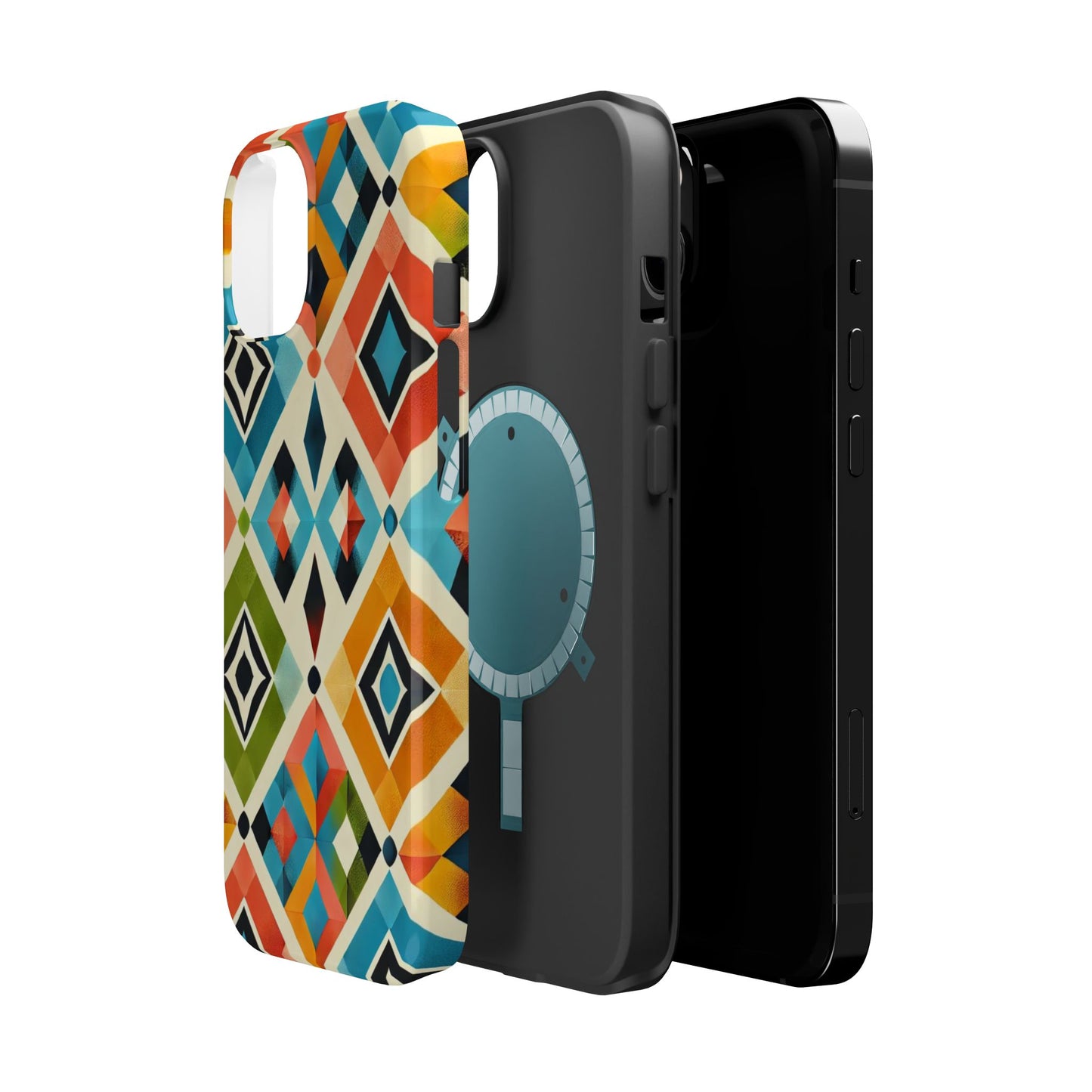 Harlequin Geometric MagSafe iPhone Case - Vibrant Abstract Protective Cover