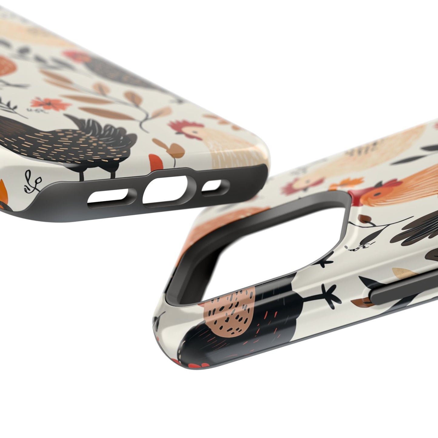 MagSafe iPhone Case: Cluckin' Vintage – Chickens & Leaves