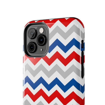 Patriotic Red, White & Blue Chevron – Geometric iPhone Case