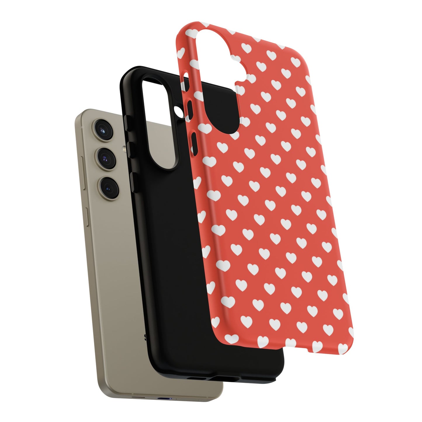 White Hearts on Red Samsung Case