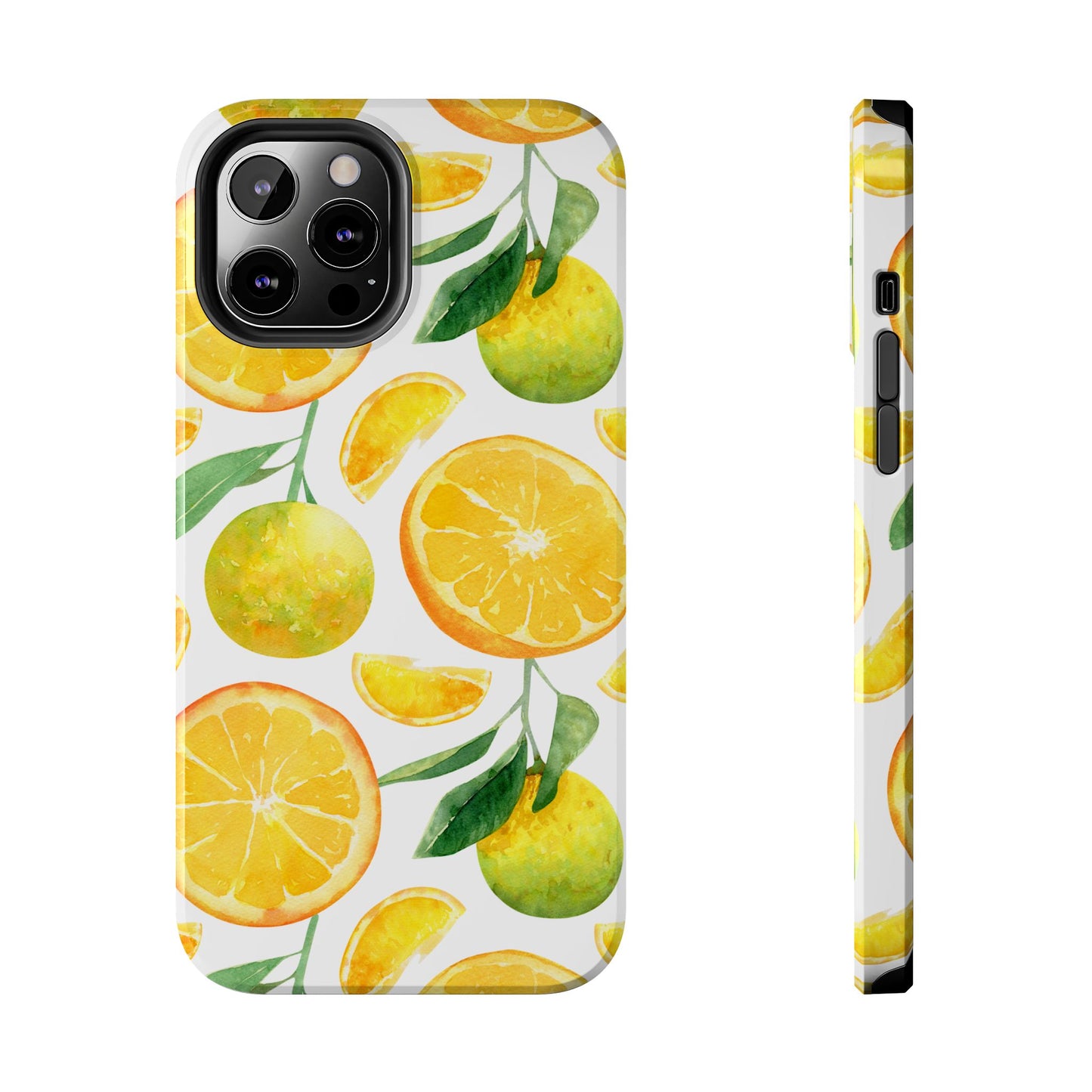 Sunny Citrus Grove Tough iPhone Case – Watercolor Orange Design, Dual - Layer Protection - BOGO Cases