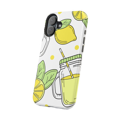 Lemonade Love Tough MagSafe iPhone Case – Fun Lemon Mason Jar Design, Dual-Layer Protection