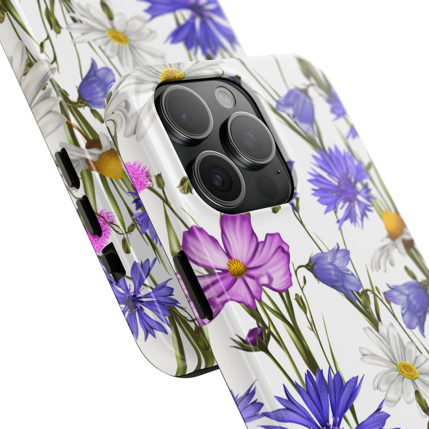 Wildflower Meadow iPhone Case – Purple, Blue, and White Floral Design