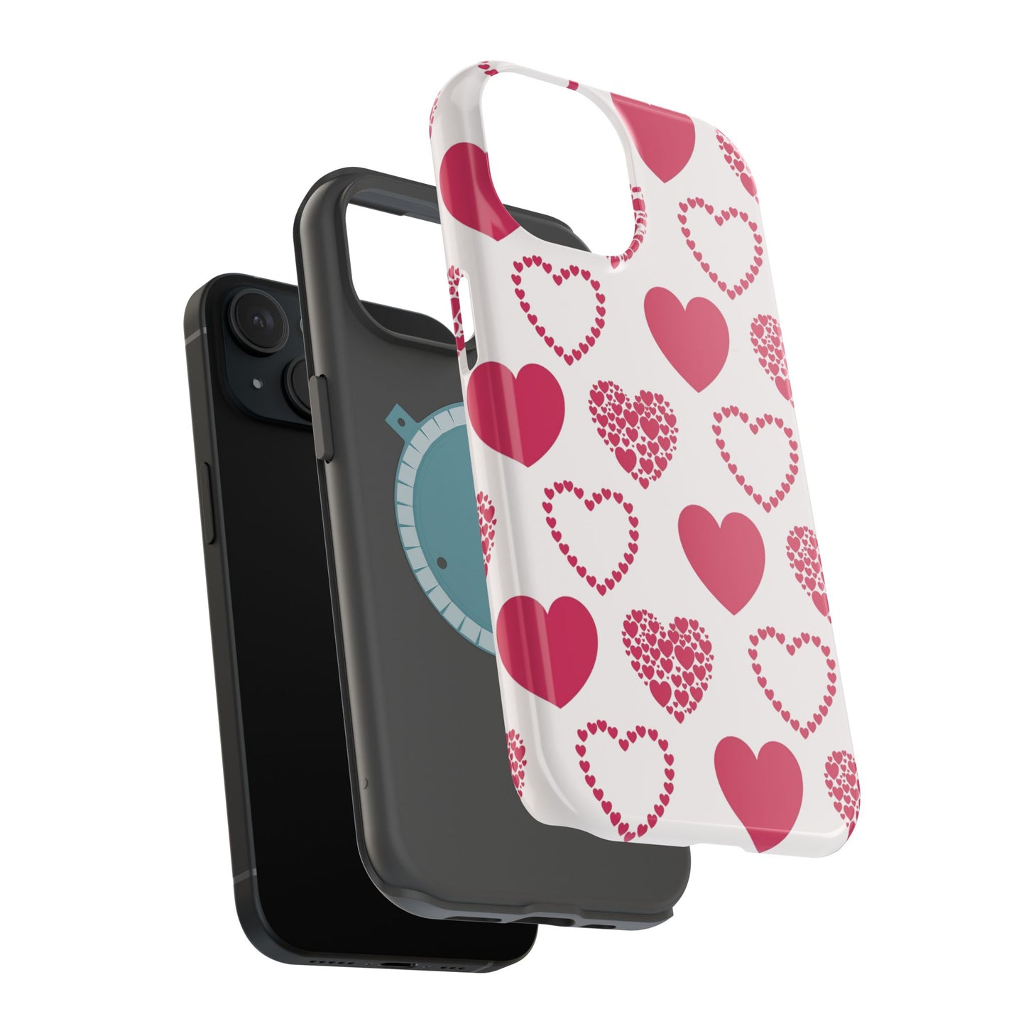 Clustered Pink Hearts MagSafe iPhone Case