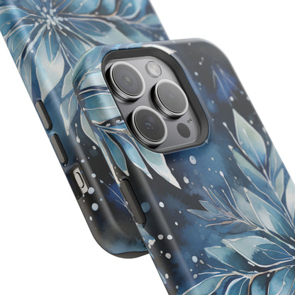 Winter’s Embrace – Blue Snowflake MagSafe iPhone Case