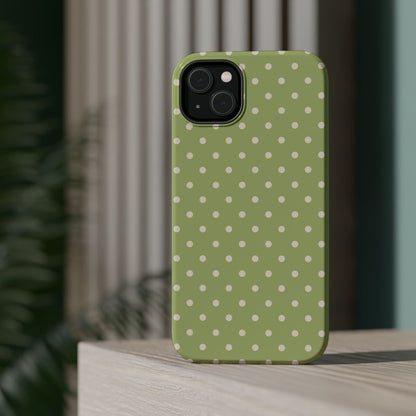 Sage Green Polka Dots – MagSafe iPhone Case