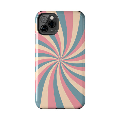 Vintage Pastel Swirl iPhone Case – Dual-Layer Protection with 70s-Inspired Design