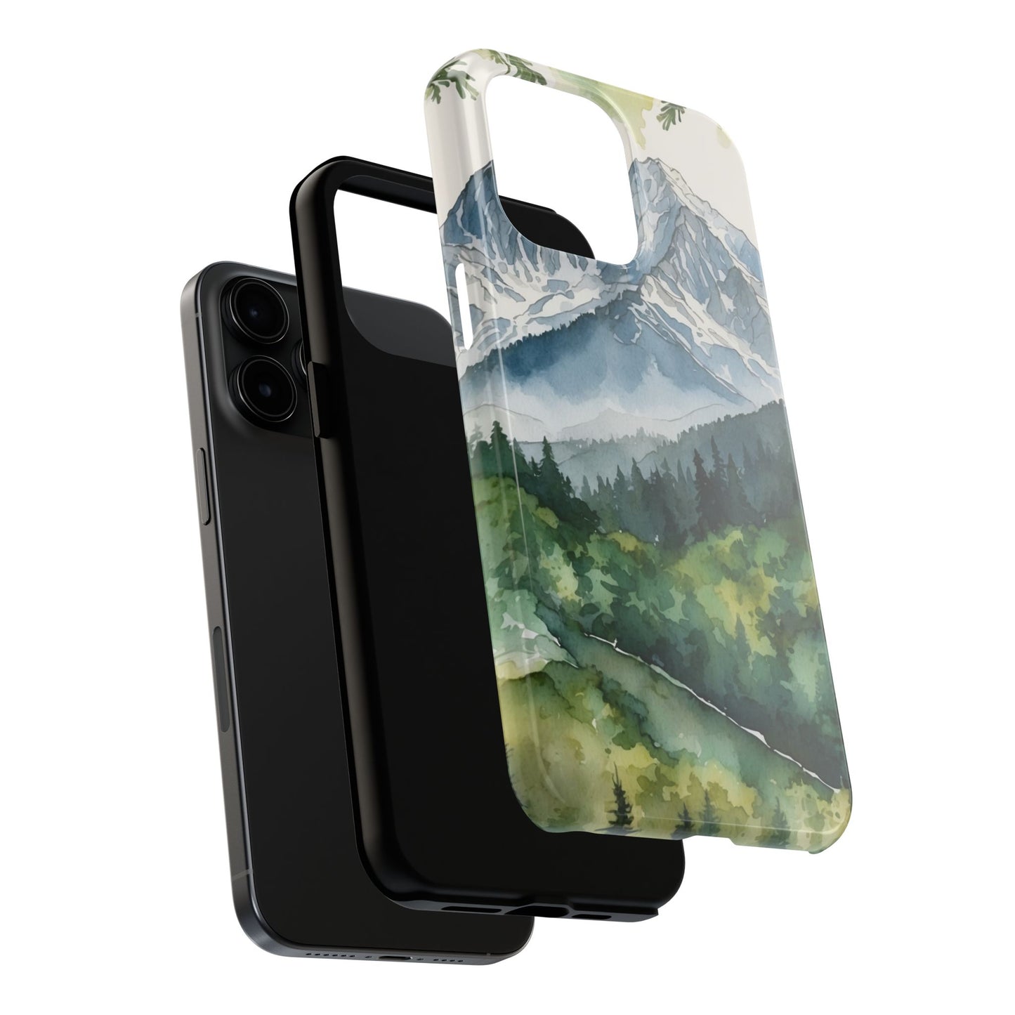 Watercolor Alpine Mountainscape - iPhone Case