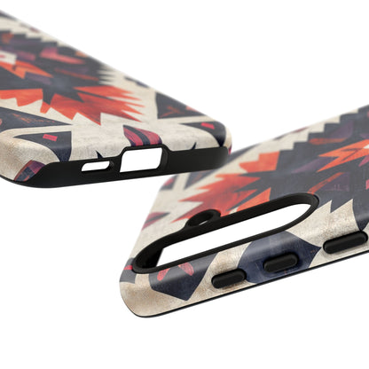 Boho Tribal Starburst Tough Samsung Galaxy  Case – Vibrant Geometric Design, Dual-Layer Protection