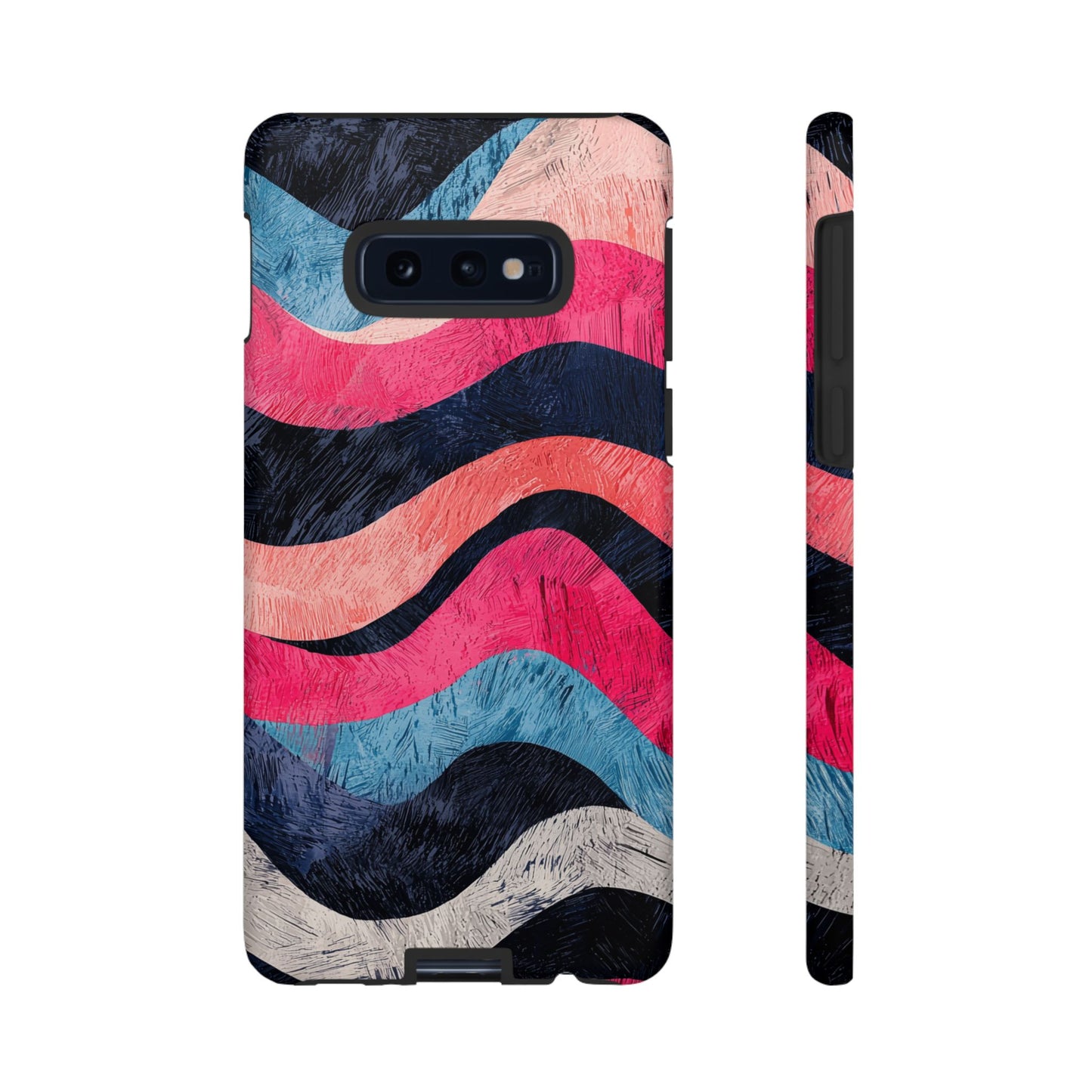 Abstract Wave Pattern Samsung Galaxy Case – Shockproof, Matte Finish, Dual-Layer Protection