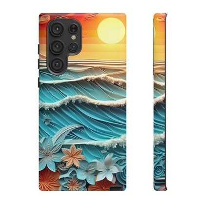 Tropical Sunset Paper Art Ocean – Samsung Galaxy Series Case