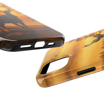 Sunset Majesty: Regal Stag – iPhone Case