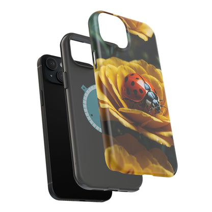 MagSafe iPhone Case: Ladybug on Yellow Petals