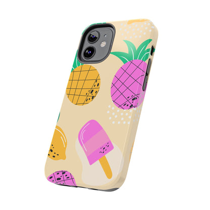 Tropical Pop iPhone Case – Fun Pineapple & Lemon Design with Vibrant Summery Colors