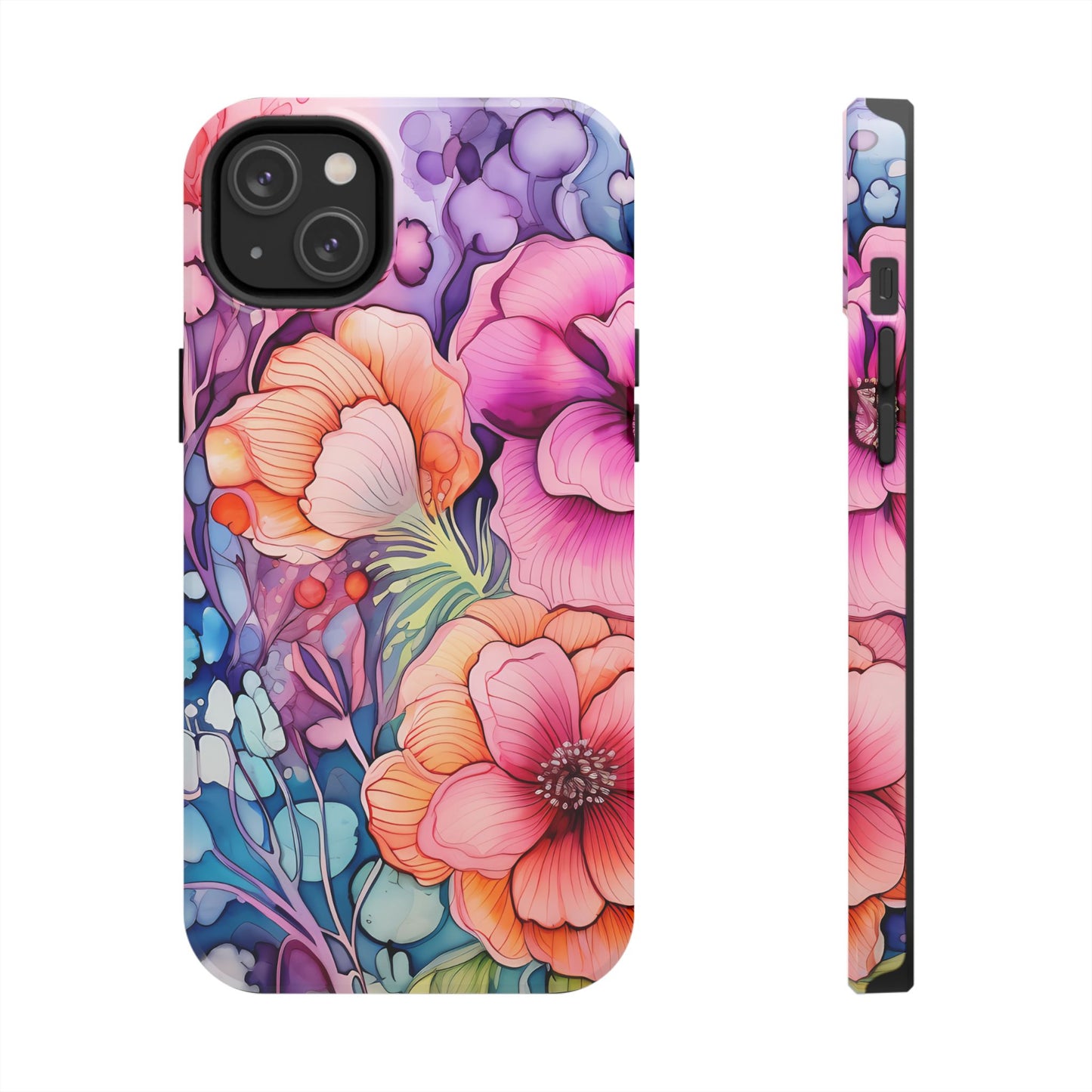 Bright Watercolor Floral Splash iPhone Series Case – Bold Artistic Design