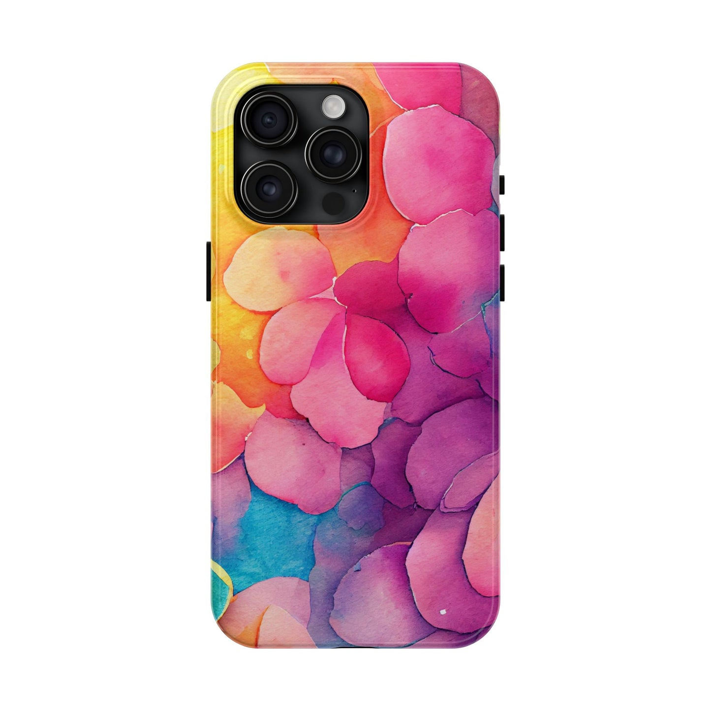 Sunset Petals Watercolor iPhone Case – Slim Design, Glossy Finish