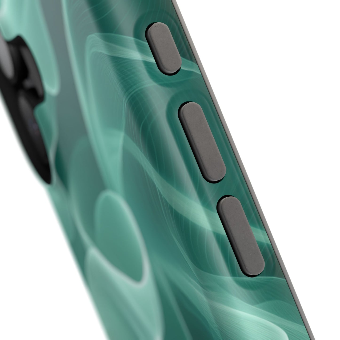 Emerald Flow MagSafe iPhone Case – Translucent Green Fabric-Inspired Design