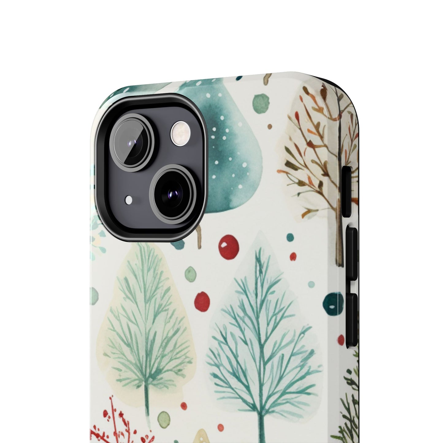 Watercolor Winter Trees iPhone Case – Nature-Inspired, Holiday Theme Protective Cover