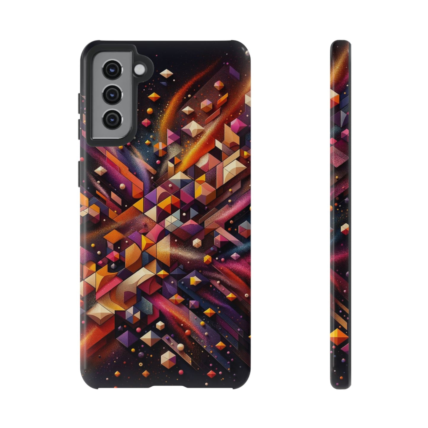 Vibrant Geometric Case | Futuristic Cosmic Art