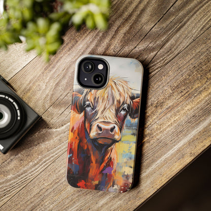 Cute Western Phone Case | Highland Cow | Robust Rocky Mountain-Inspired | Expressionism | Fresco