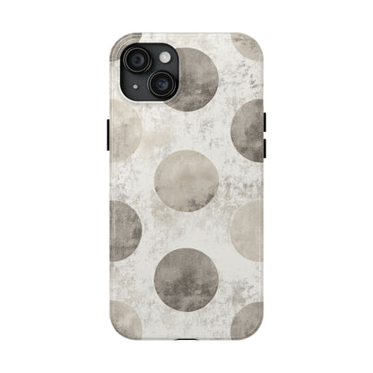 Vintage Polka Dot iPhone Case - Minimalist Neutral Protective Cover