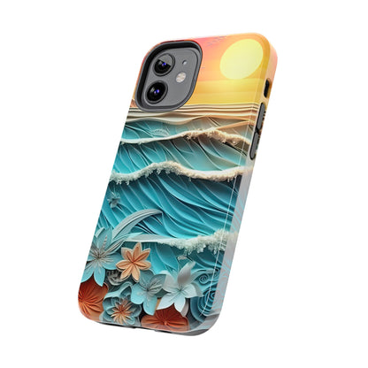 Tropical Sunset Paper Art Ocean – iPhone Series Case