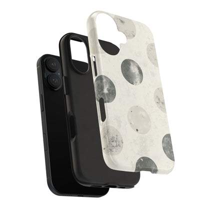 Vintage Polka Dot iPhone Case - Neutral Retro Protective Cover