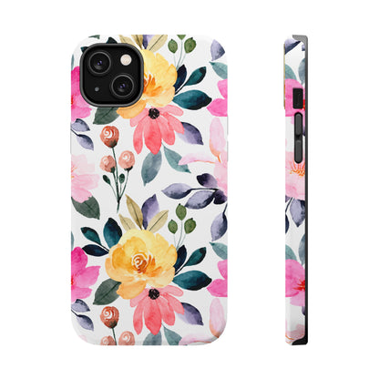 Blossoming Beauty – MagSafe Case with Pastel Floral Watercolor Design